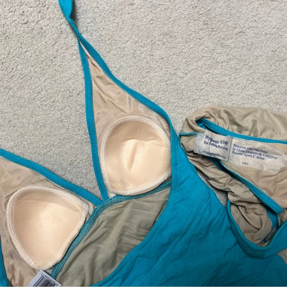 NWT Miraclesuit/Magicsuit Teal Halter Tankini Two Piece Swimsuit - Picture 8 of 12